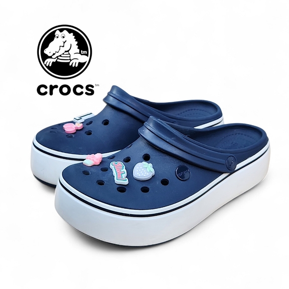 CROCS Shoes - Crocs Women's Crocsband Platform Iconic Clogs Comfort W Charms Included Size 7